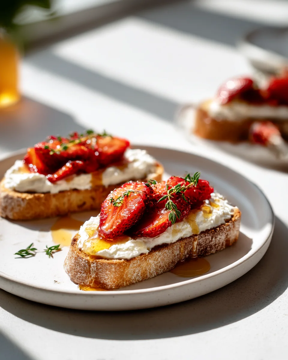 Roasted Strawberry Whipped Ricotta Toast: Easy Sweet Treat