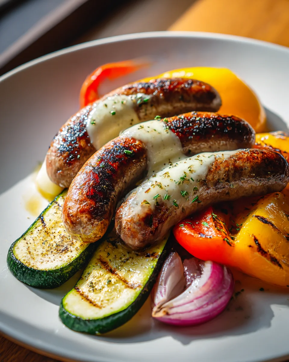 Quick & Easy Grilled Sausage with Melted Mozzarella