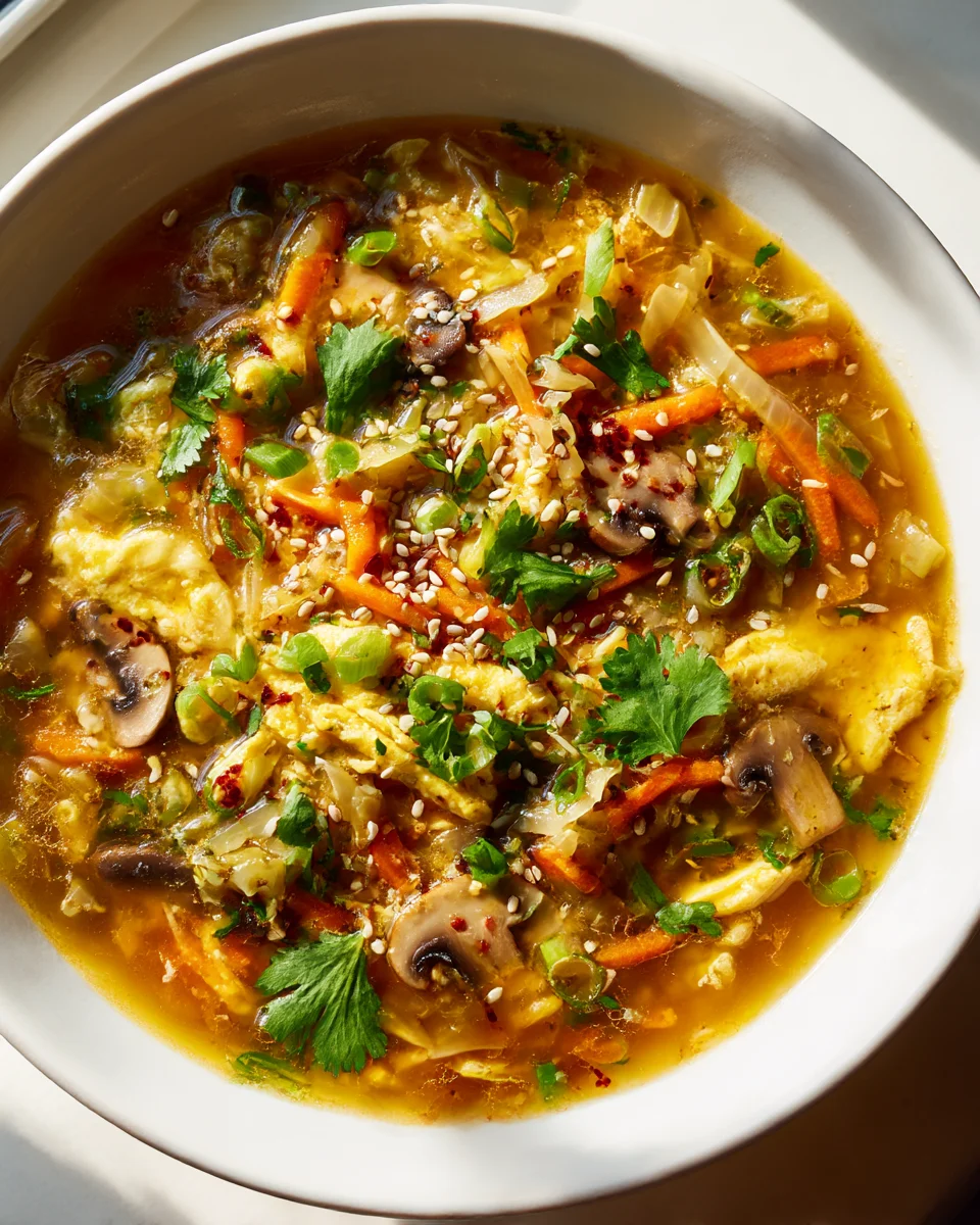 Delicious One Pot Egg Roll Soup with Mushrooms & Soy Sauce