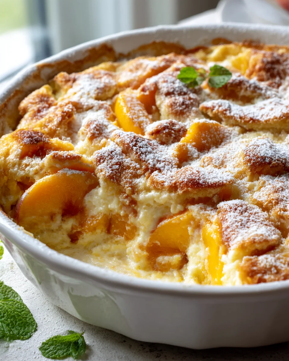 Best Peach Cobbler Cheesecake Dump Cake for Summer