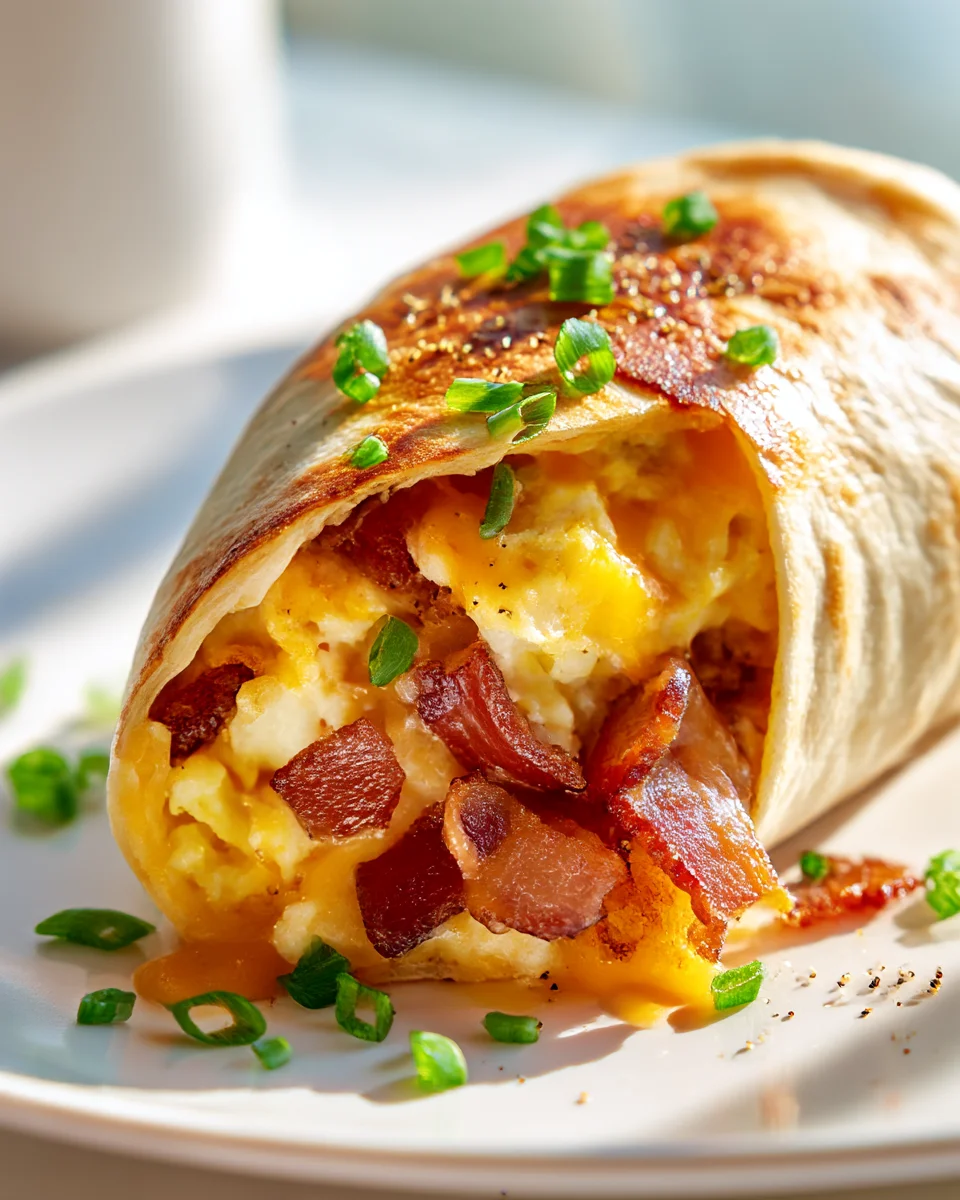 Ultimate Hashbrown Breakfast Burritos with Cheese & Beef Bacon