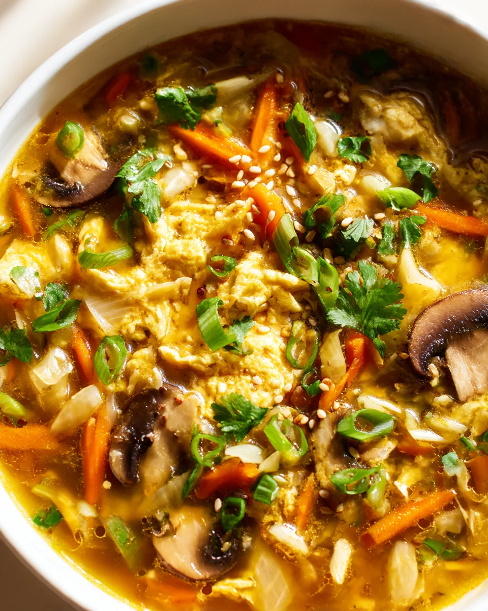 Delicious One Pot Egg Roll Soup with Mushrooms & Soy Sauce