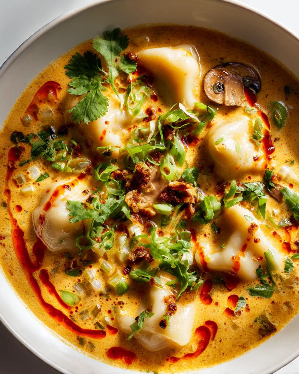 Delicious Coconut Curry Soup with Homemade Dumplings