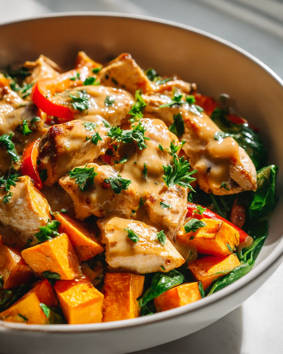 Maple Dijon Chicken Sweet Potato Veggie Bowls Recipe Delight