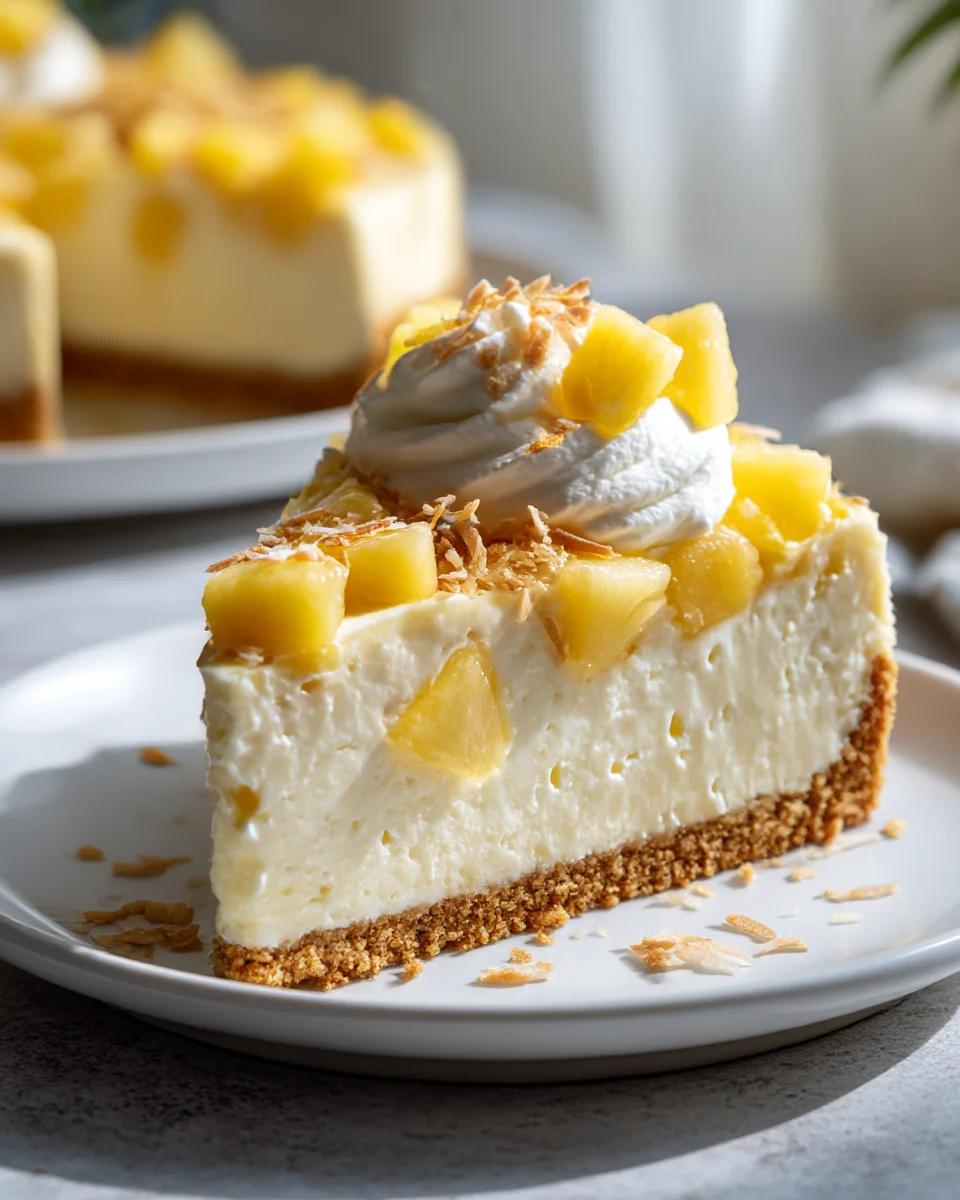 Easy No Bake Pineapple Cheesecake - Heavenly Dessert!