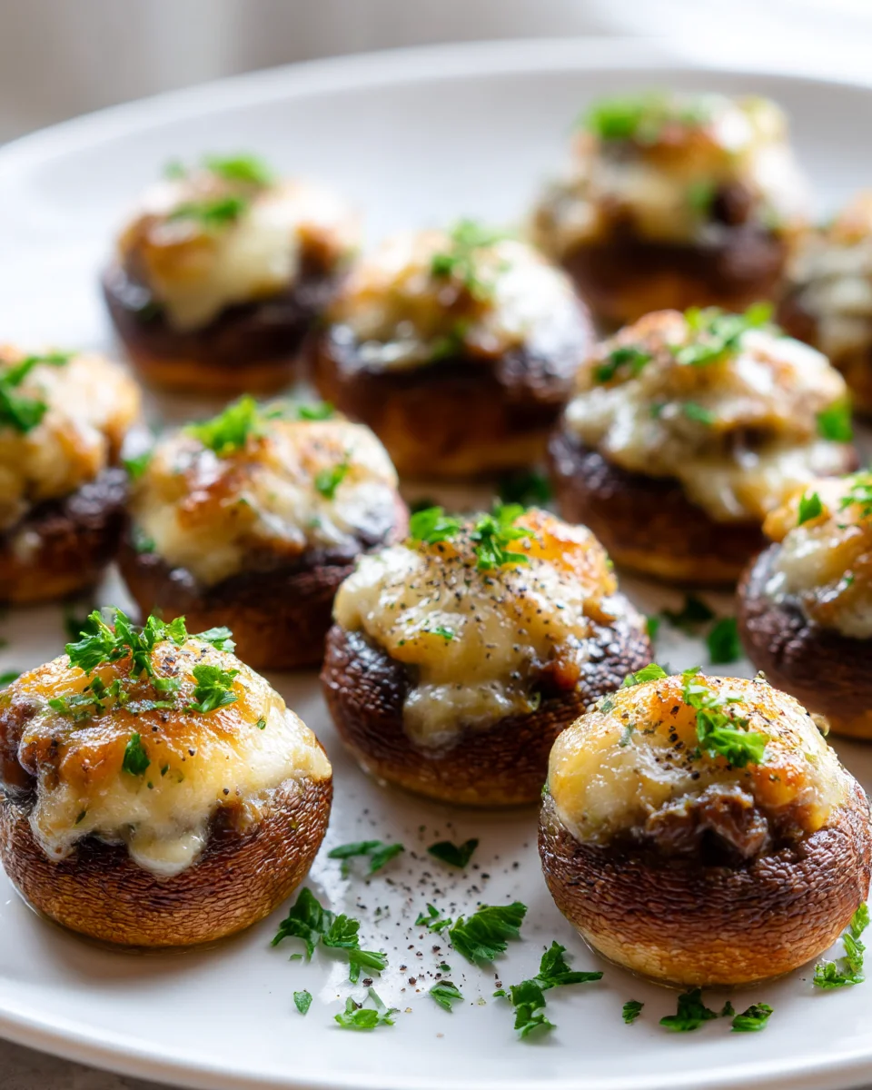 French Onion Soup Stuffed Mushrooms - Elegant Appetizer