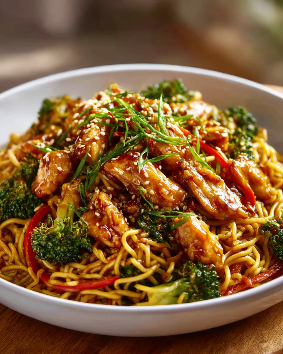 Sticky Garlic Chicken Noodles: Sweet & Savory Delight!