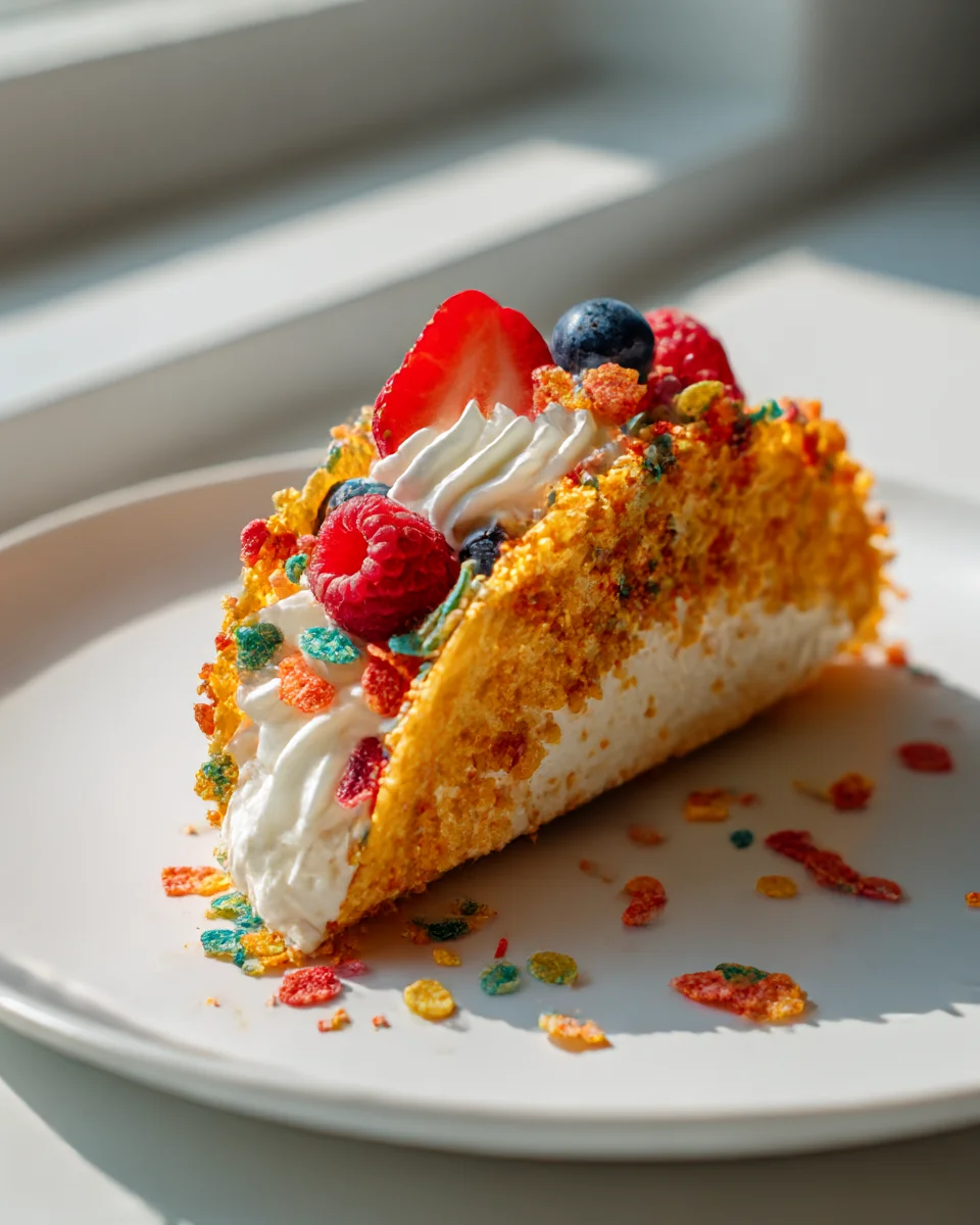 Fruity Pebbles Cheesecake Tacos: A Fun Dessert Twist!
