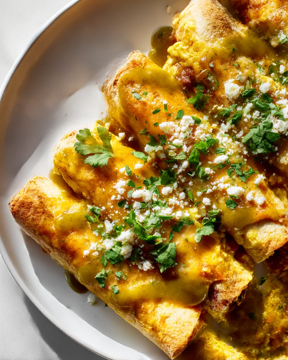 Savory Breakfast Enchiladas: Beef Sausage, Eggs & Cheese