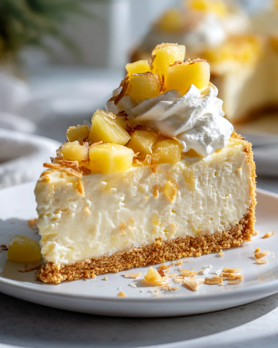 Easy No Bake Pineapple Cheesecake - Heavenly Dessert!