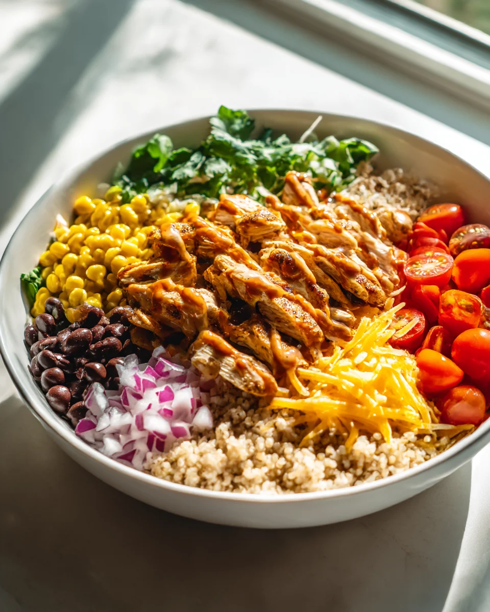 Healthy High Protein BBQ Ranch Chicken Bowl: Quick Meal!