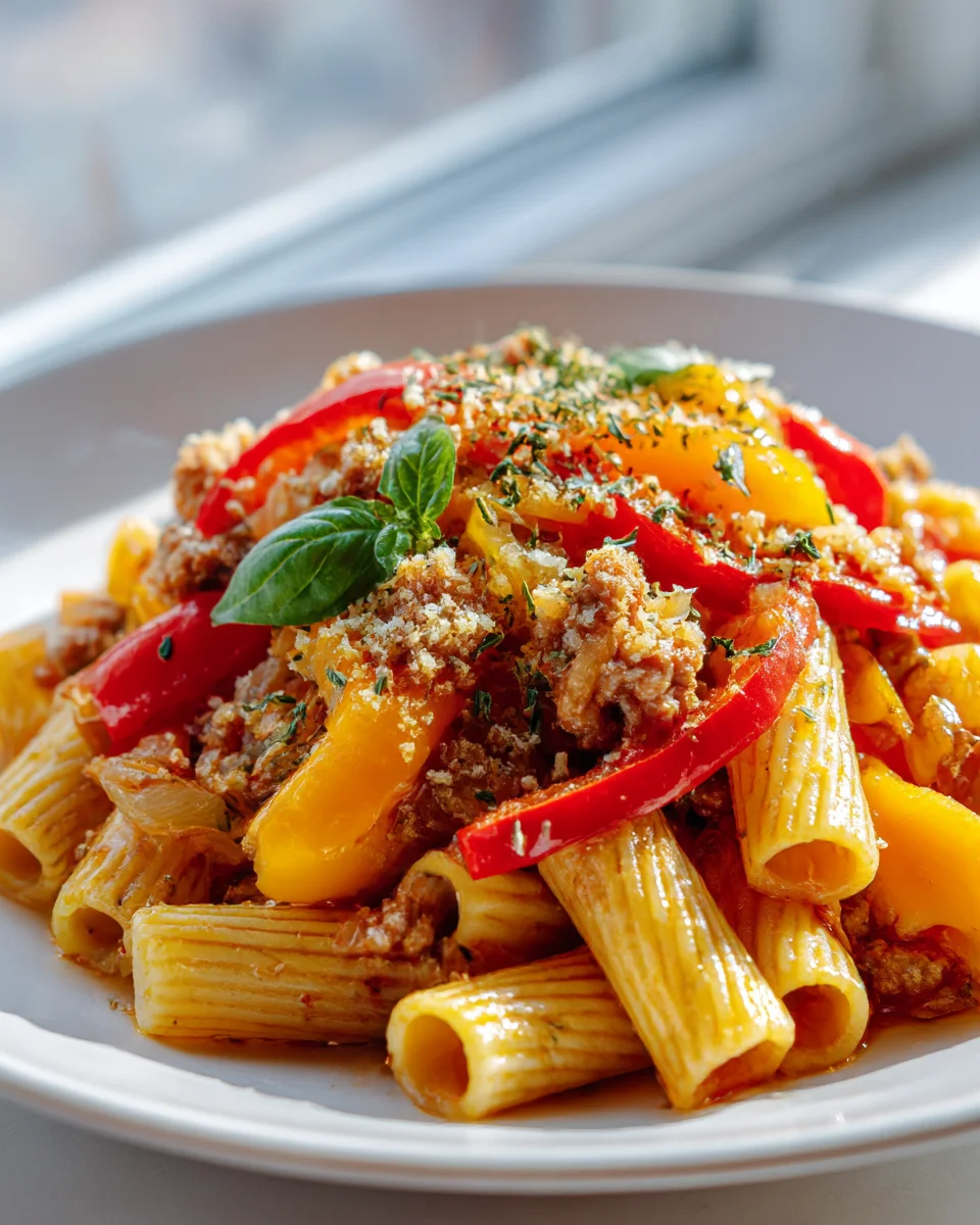 Flavorful Sweet Pepper Beef Sausage Pasta: Your New Favorite!