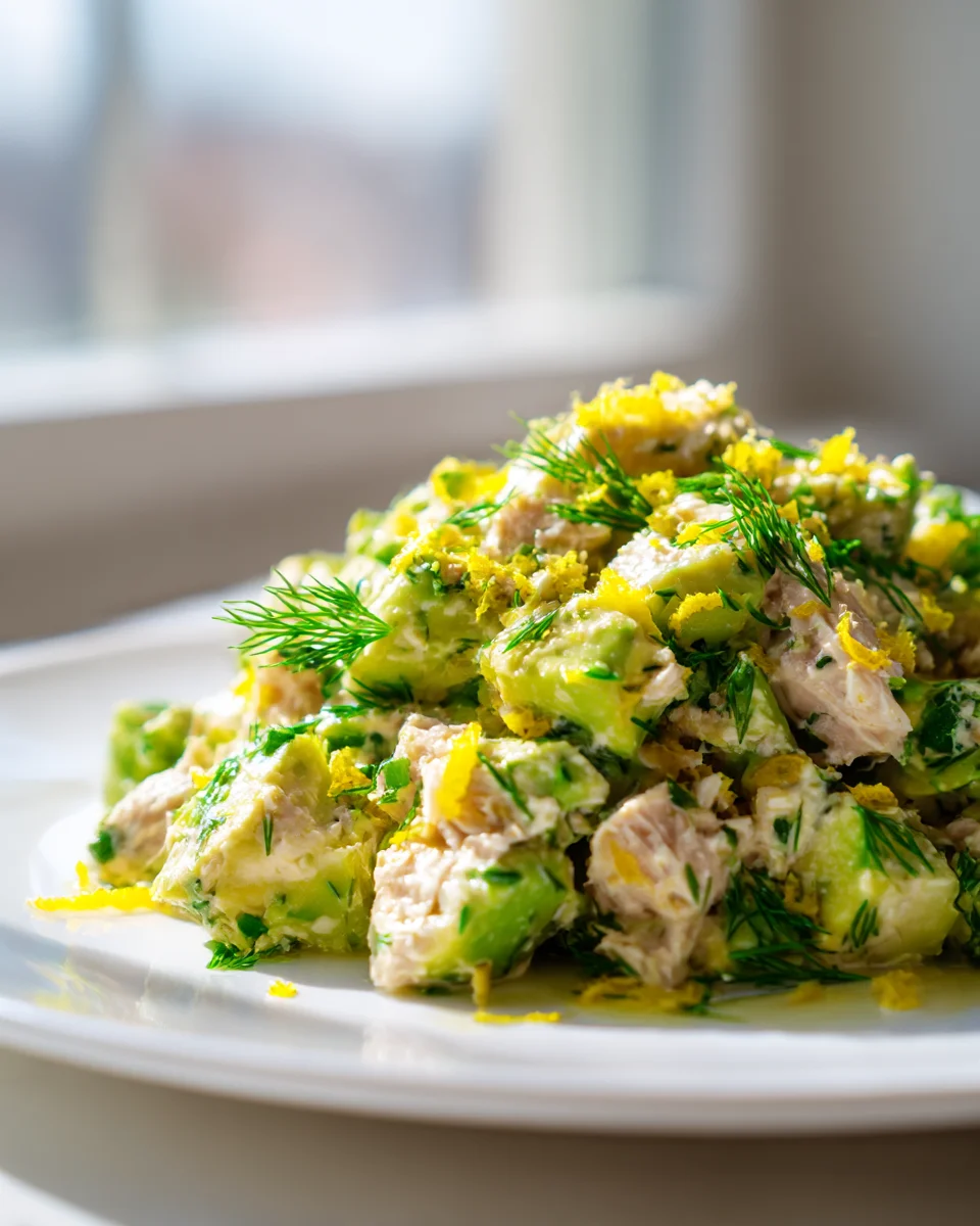 Avocado Tuna Salad with Lemon & Dill - Quick & Healthy!