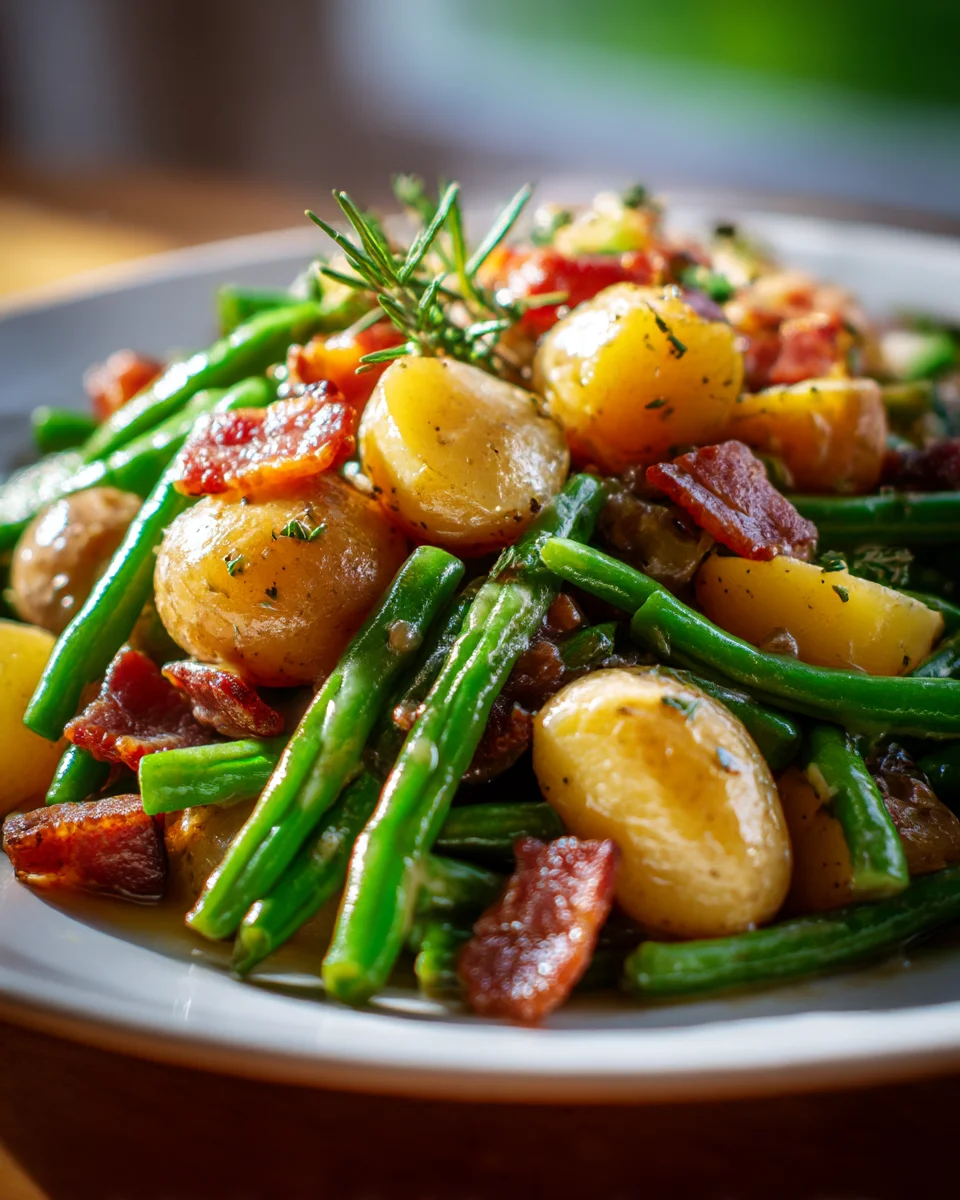 Hearty Country Ranch Green Beans & Potatoes with Beef Bacon