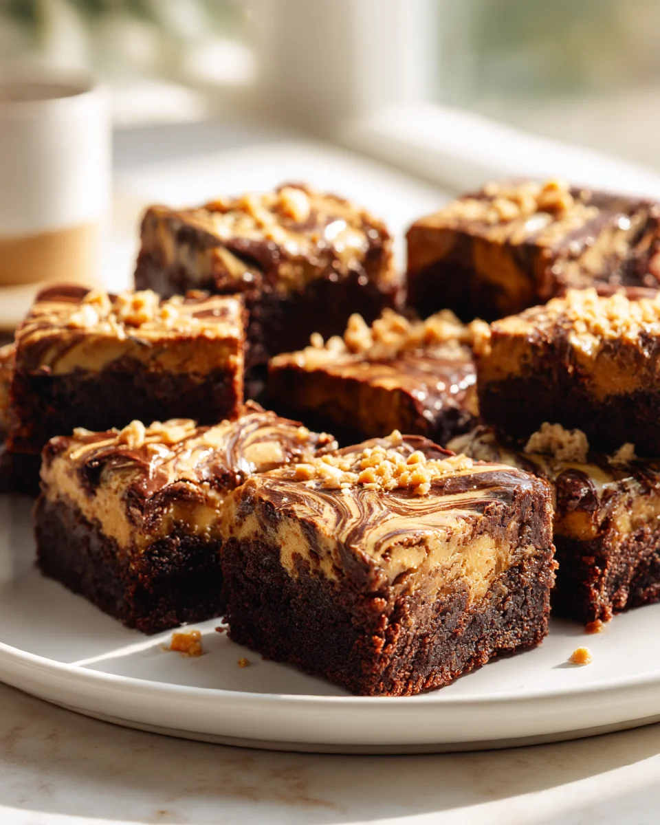 Ultimate Peanut Butter Chocolate Brownie Pudding Bars