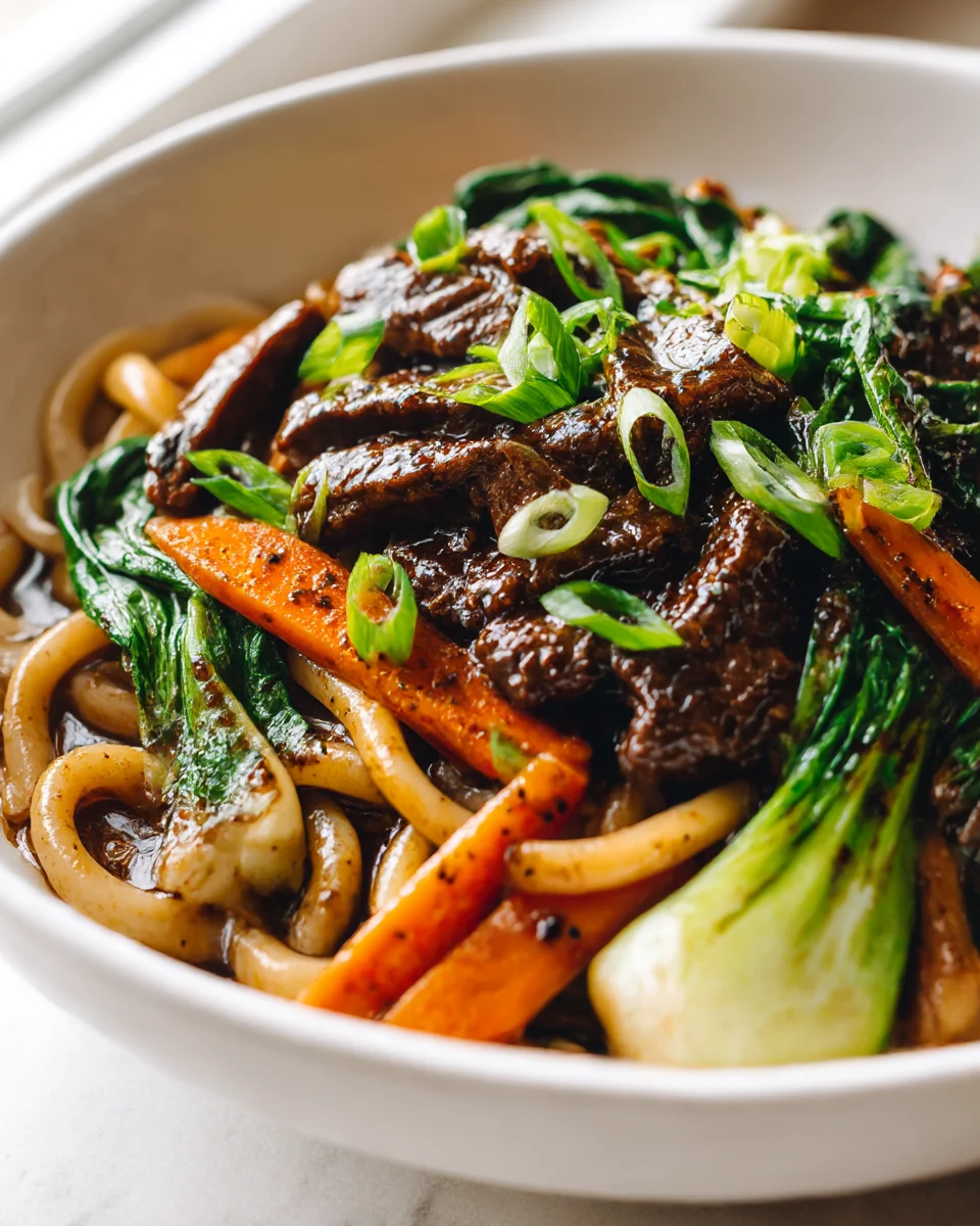 Quick & Easy Beef Black Pepper Udon Recipe for Dinner!
