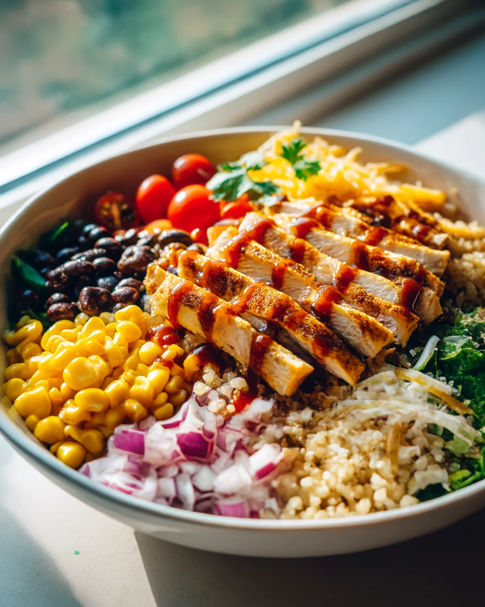 Healthy High Protein BBQ Ranch Chicken Bowl: Quick Meal!
