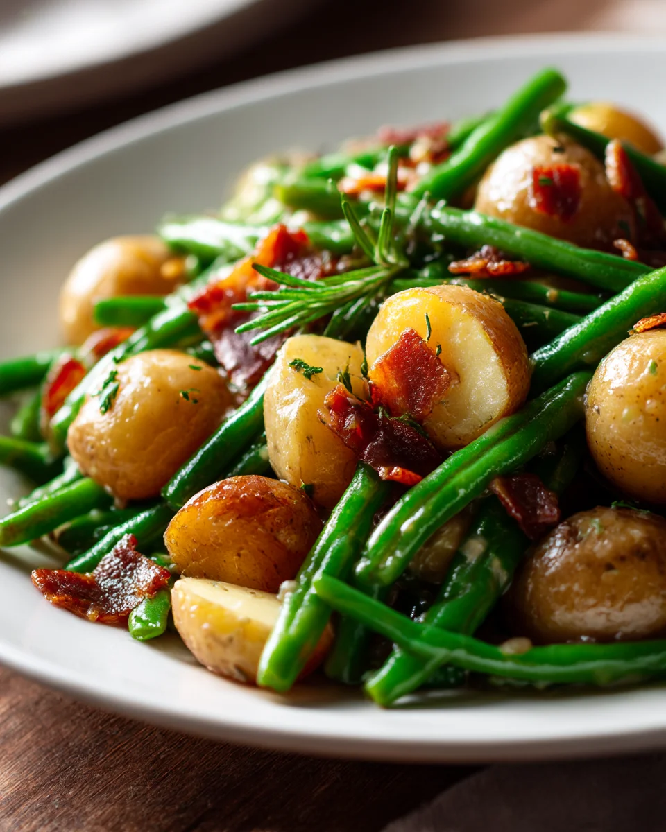 Hearty Country Ranch Green Beans & Potatoes with Beef Bacon