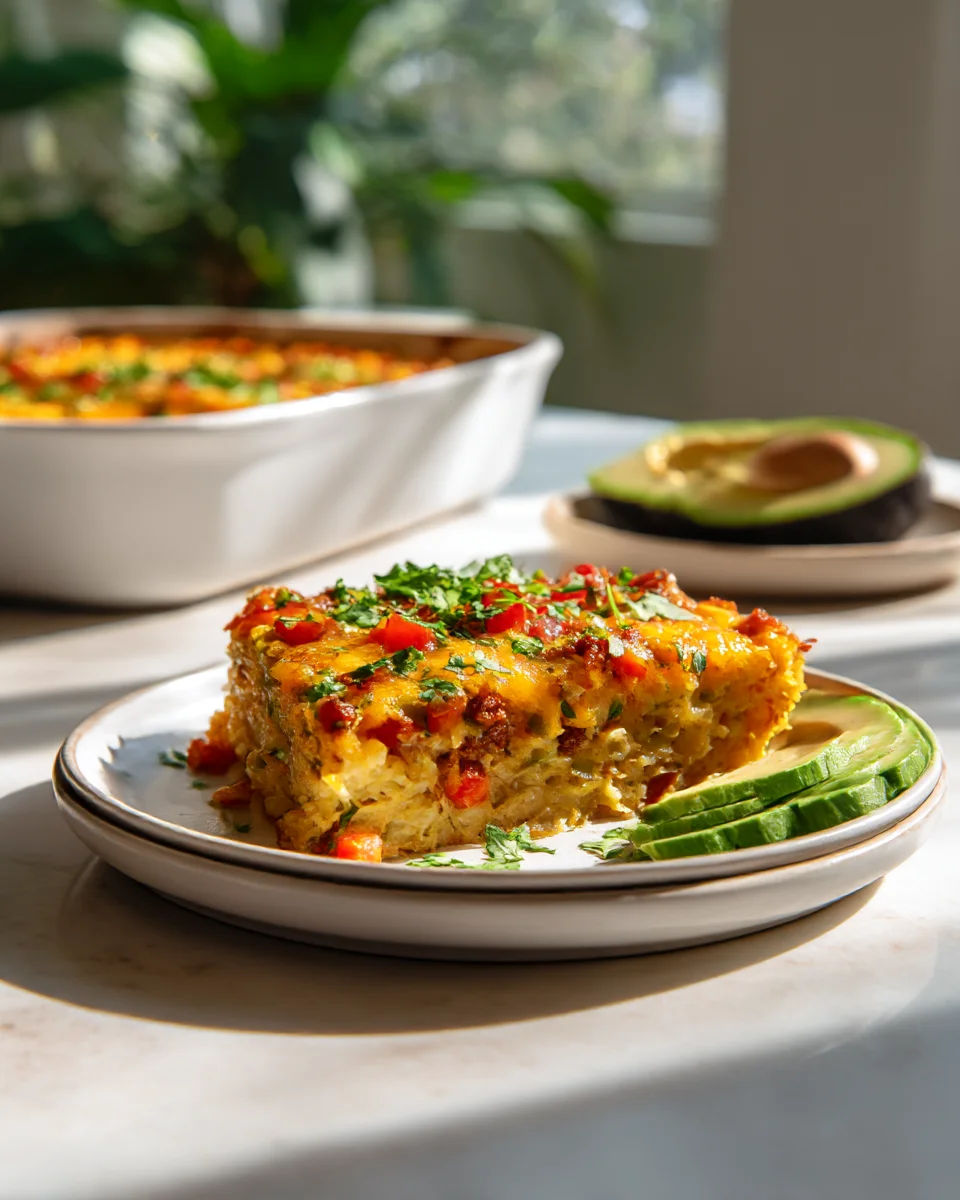 Savory Southwest Breakfast Hashbrown Casserole Recipe Delight