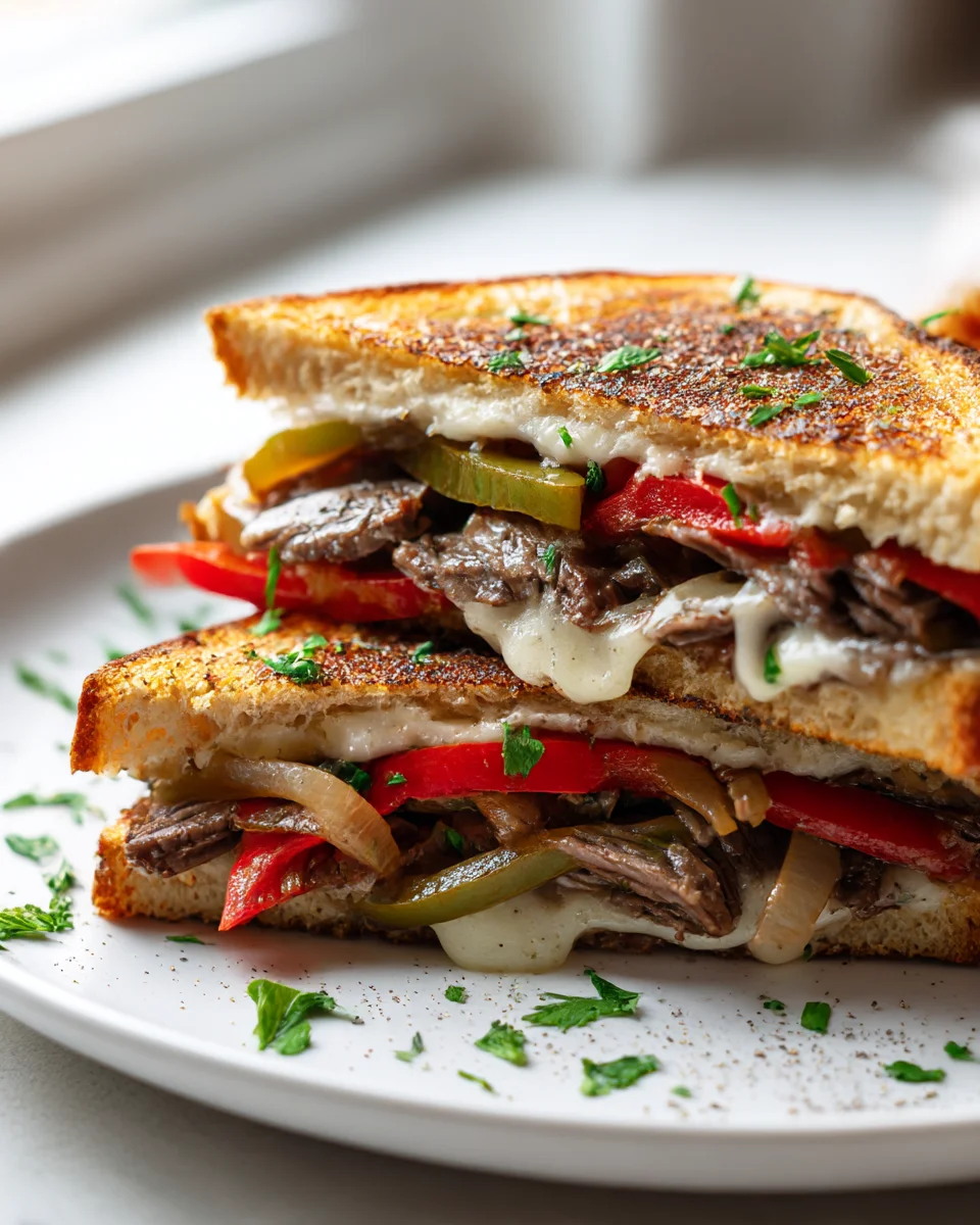 Philly Cheesesteak Grilled Sandwich: Classic Melty Goodness