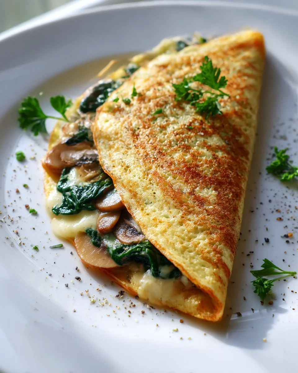 Spinach Mushroom & Swiss Crepes: Quick & Easy Recipe!
