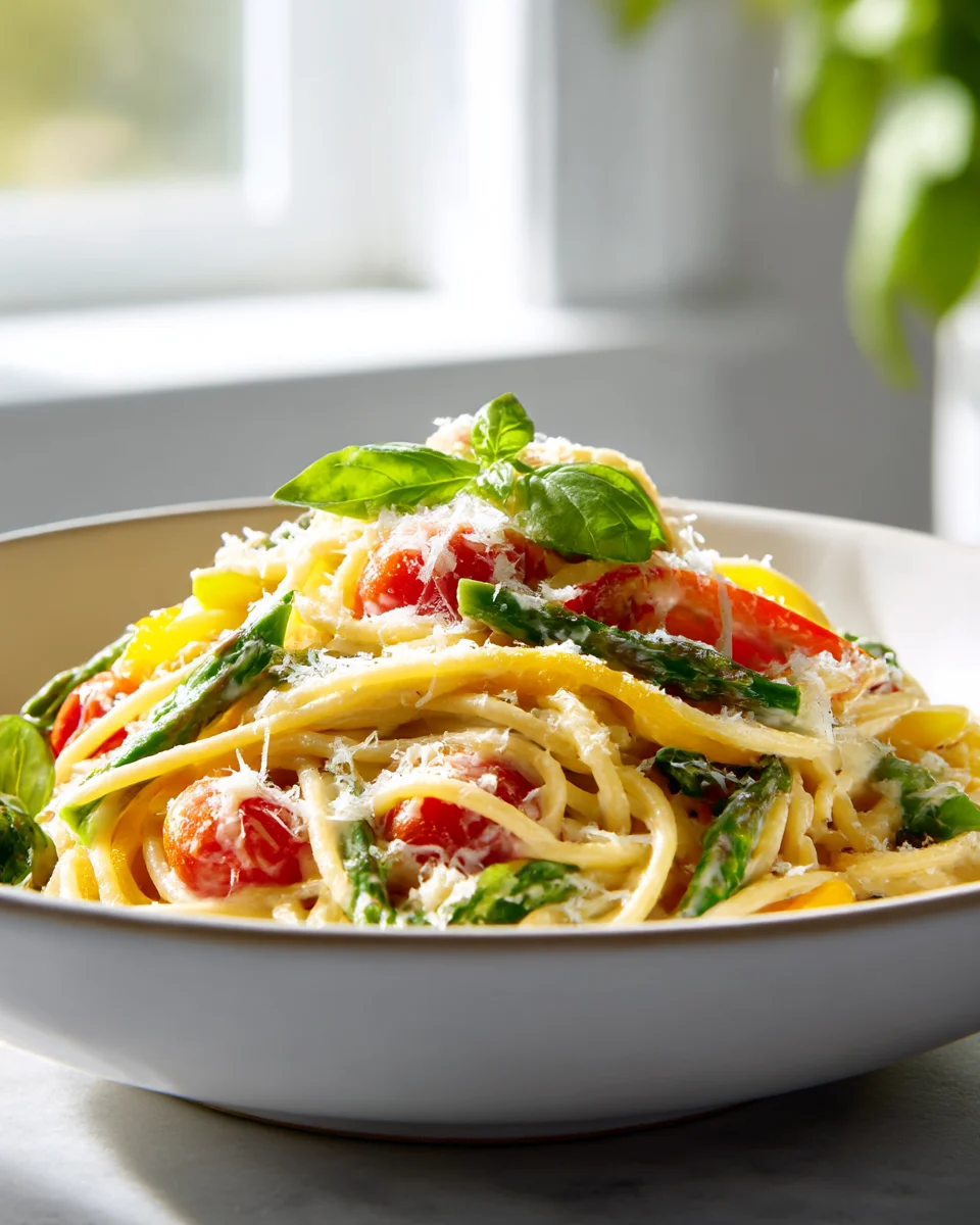 Creamy Parmesan Pasta Primavera: Fresh Veggie Delight