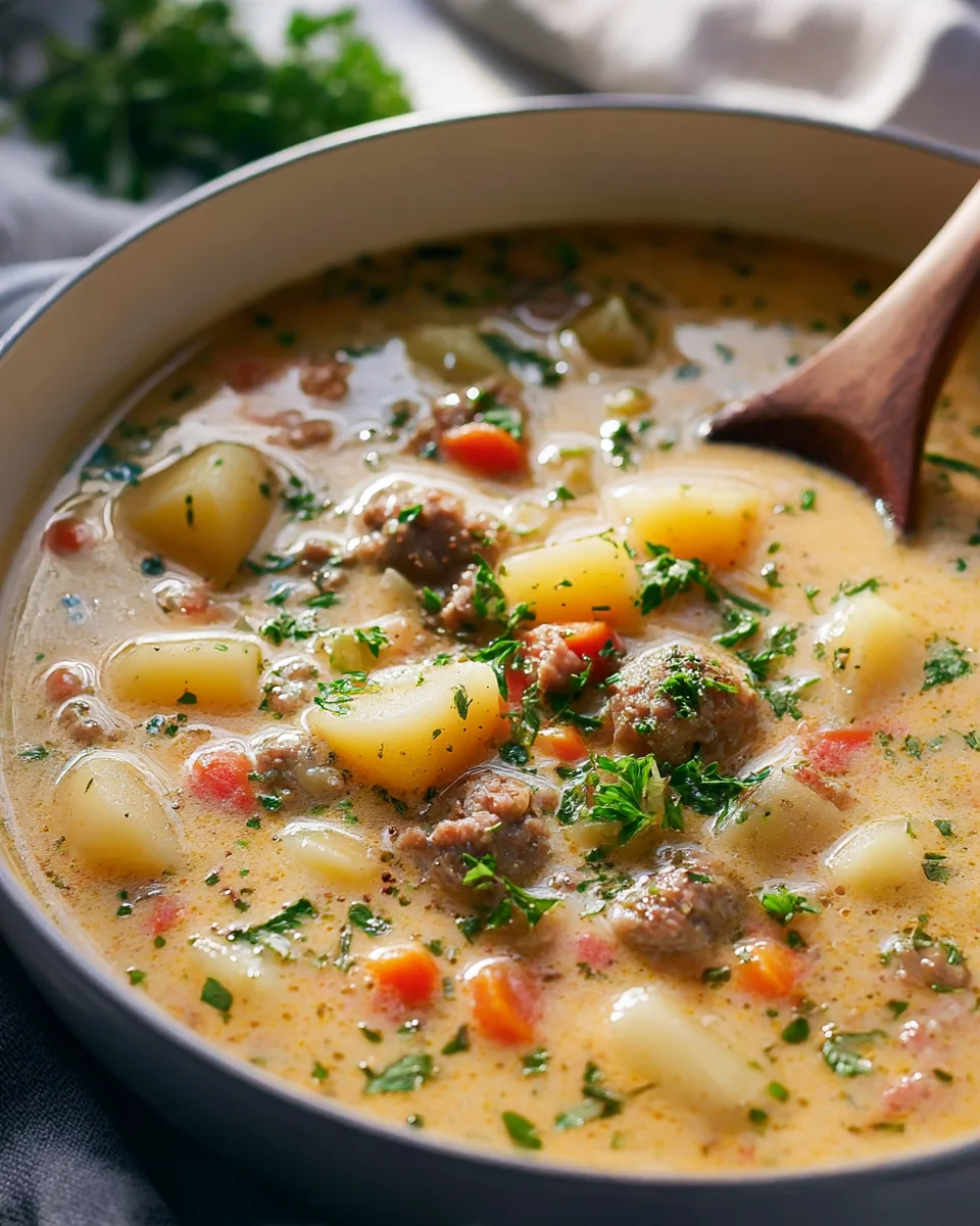 Hearty Beef Sausage Potato Soup - Comfort in Every Bite!