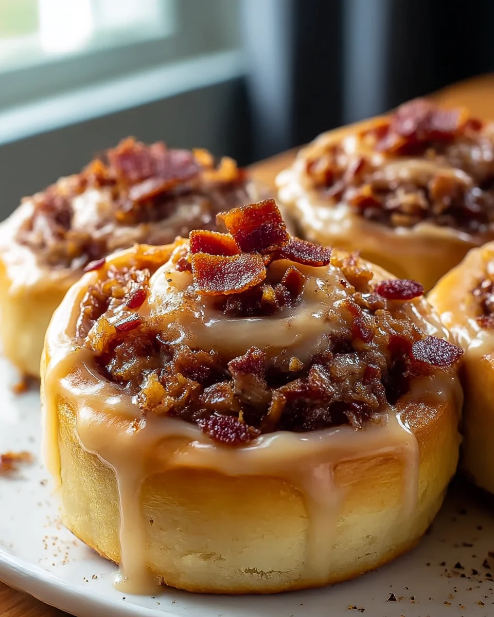Bourbon-Infused Maple Beef Bacon Cinnamon Rolls Recipe