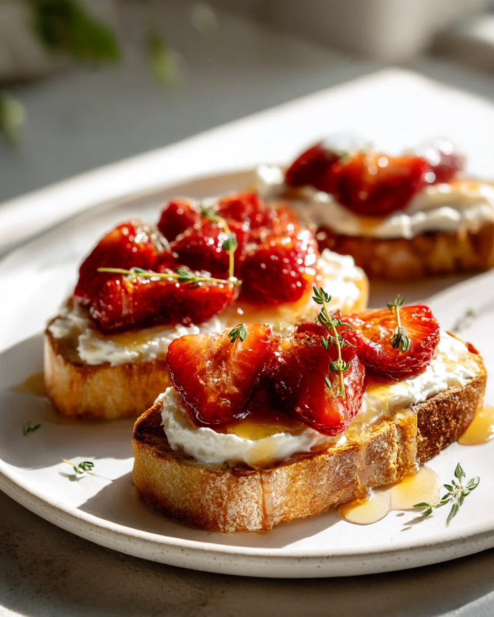Roasted Strawberry Whipped Ricotta Toast: Easy Sweet Treat
