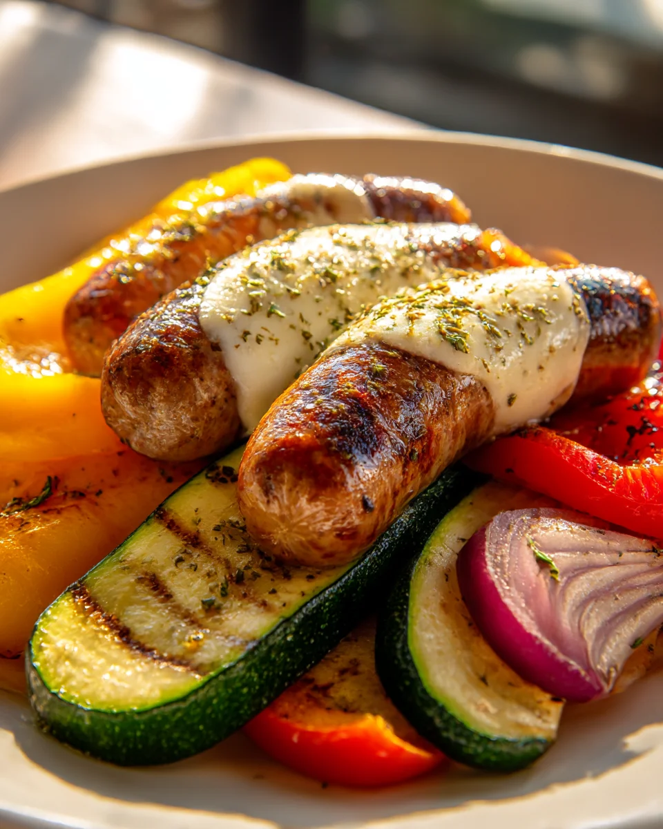 Quick & Easy Grilled Sausage with Melted Mozzarella