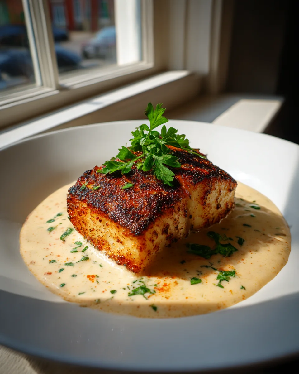Blackened Cod with Cajun Cream Sauce Recipe - Flavorful Delight