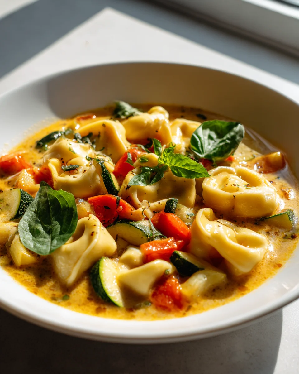 Delicious Roasted Veggie and Cheese Tortellini Soup Recipe