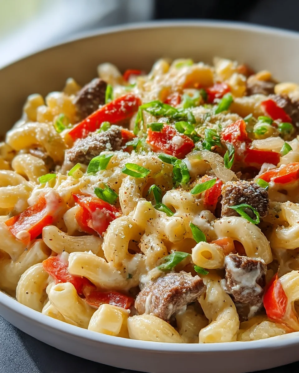 Steak Pepper Jack Queso Mac: Creamy, Cheesy, and Savory!