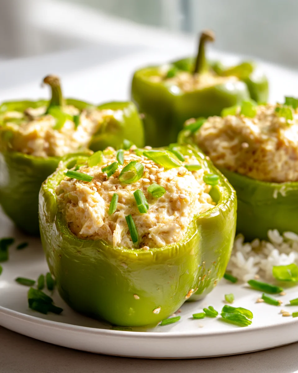 Crab Rangoon Stuffed Bell Peppers with Rice Recipe Delight