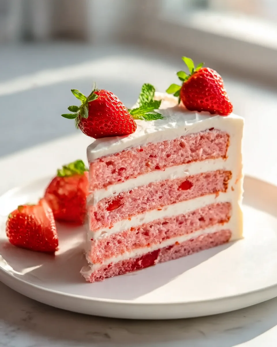 Delicious Strawberry Cake with Cream Cheese Frosting Recipe
