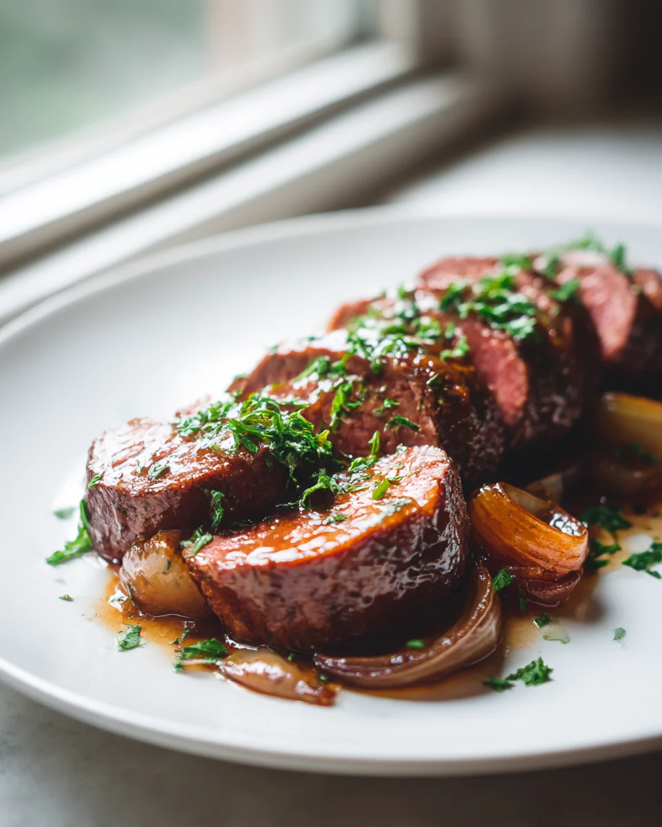 Honey Glazed Beef Tenderloin with Shallots: A Savory Delight