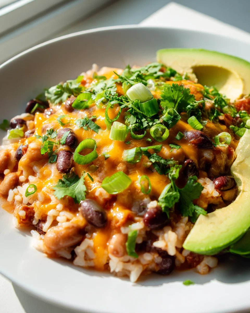 Taco Soup Rice Skillet with Beans and Cheese