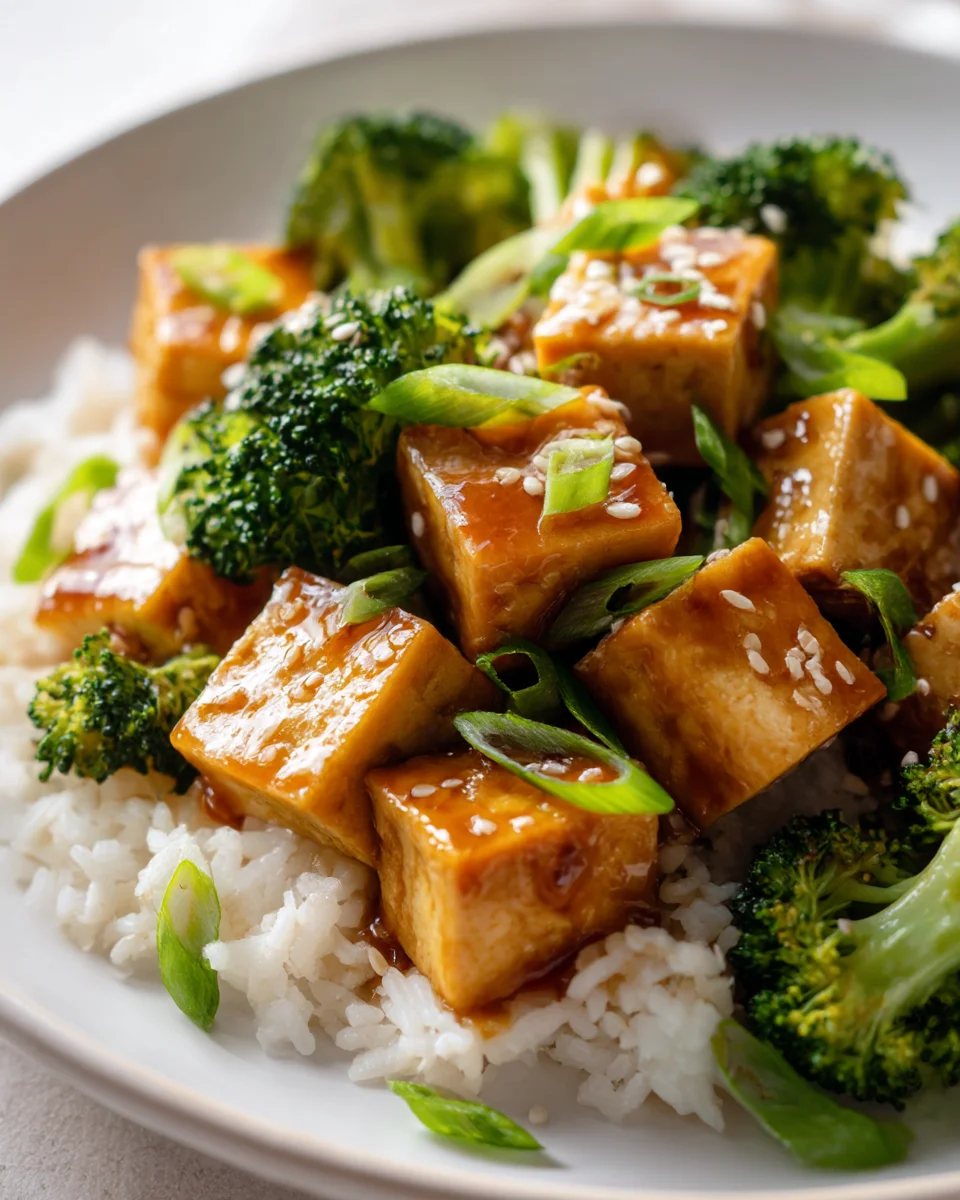 Delicious Teriyaki Tofu Rice Skillet with Broccoli Recipe