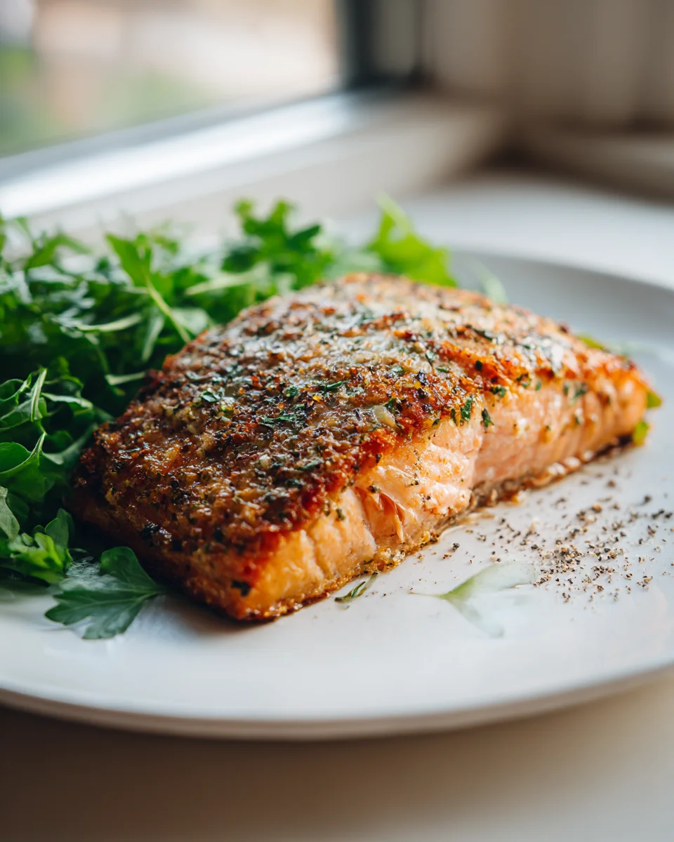 Crispy Italian Herb Parmesan Baked Salmon Recipe Delight