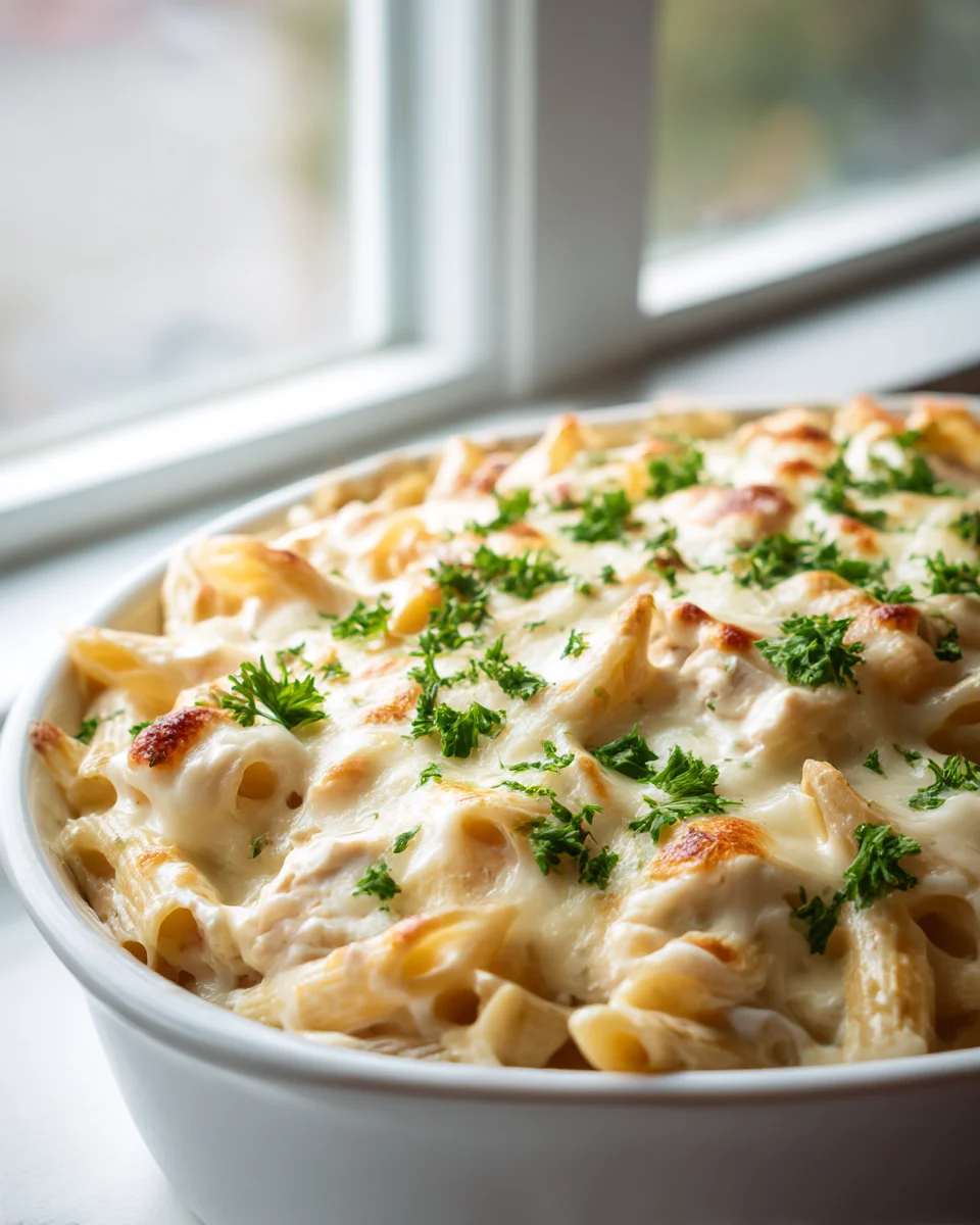 Boursin Chicken Alfredo Pasta Bake - Creamy Comfort Food Delight