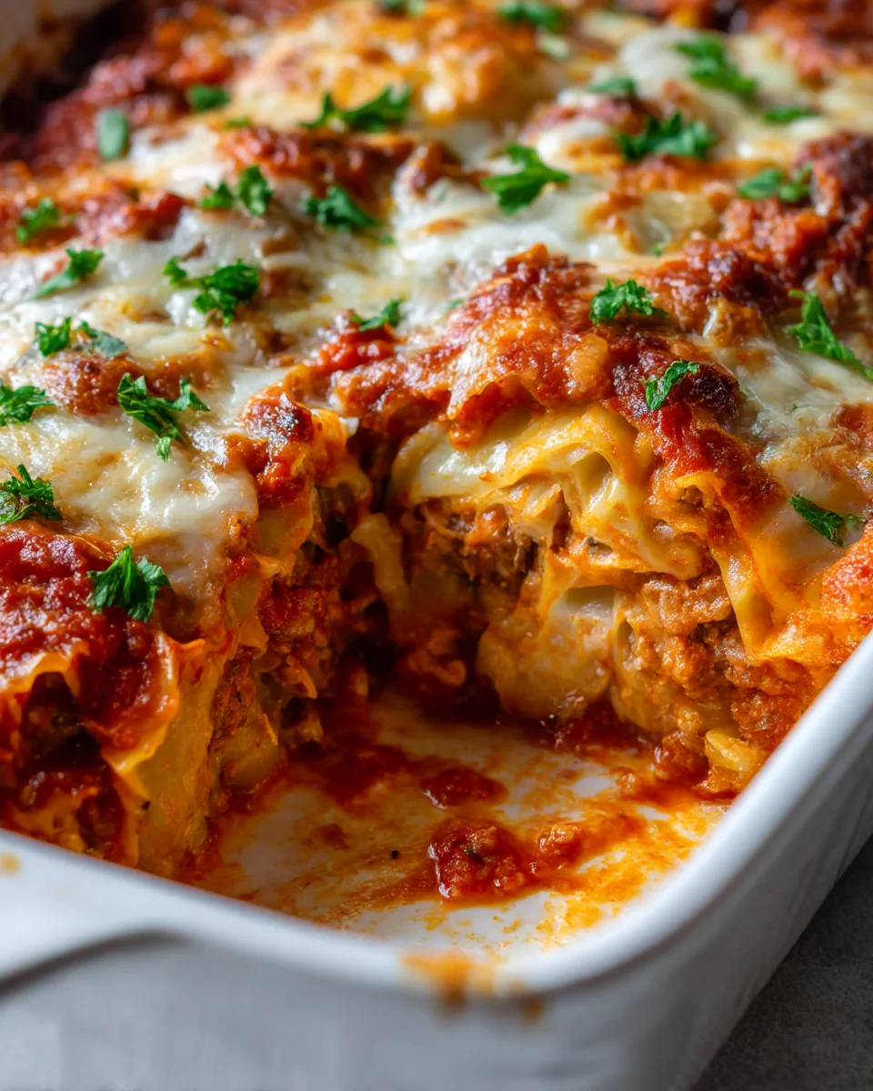 Beef Cabbage Roll Casserole Bake with Tomato Sauce