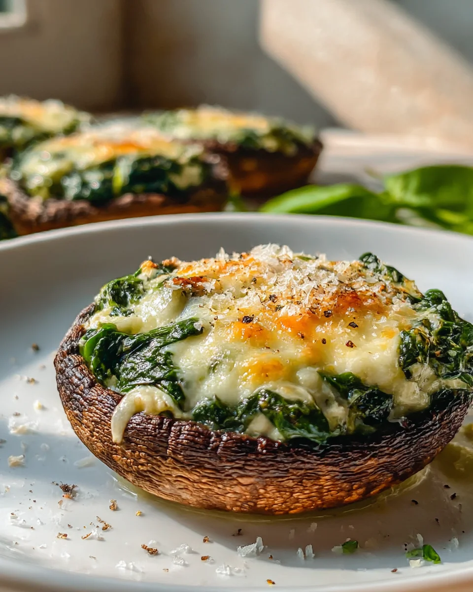 Delicious Spinach and Cheese Stuffed Portobello Mushrooms Recipe