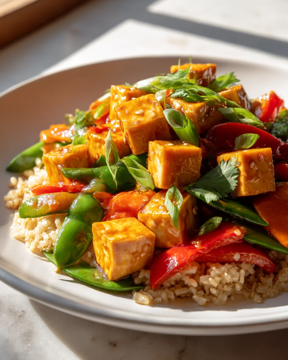 Spicy Lemon Tofu Stir Fry with Brown Rice – Healthy Delight!