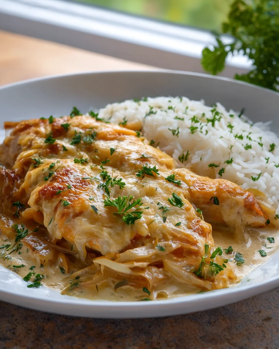 Oven-Baked Onion Cream Chicken: Deliciously Simple Recipe