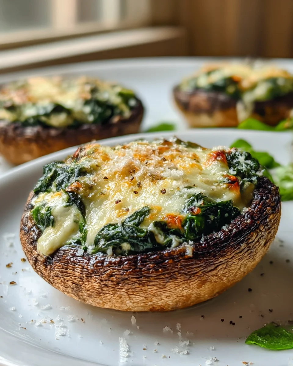 Delicious Spinach and Cheese Stuffed Portobello Mushrooms Recipe