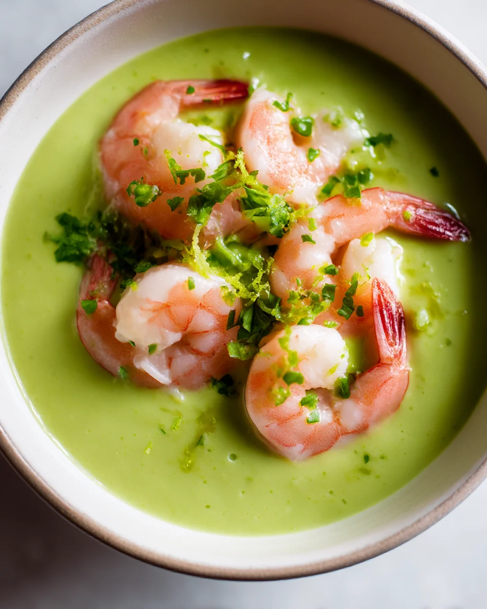 Chilled Avocado Lime Shrimp Delight