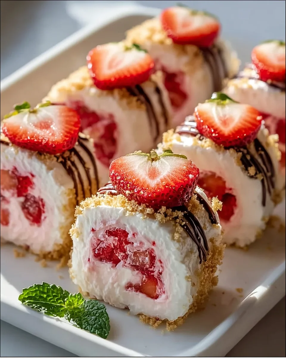 Strawberry Cheesecake Sushi Bliss Rolls