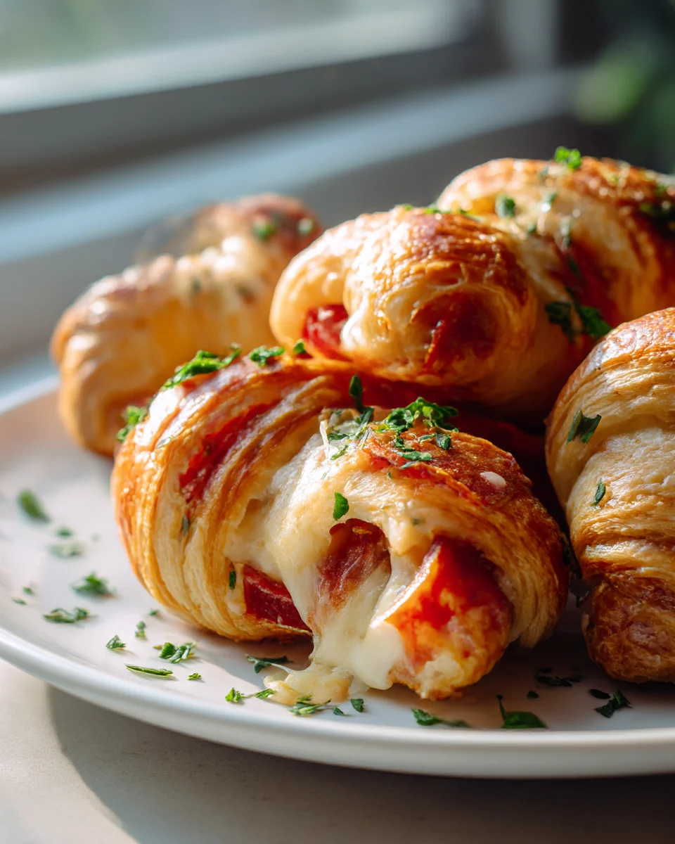 Savory Beef Pepperoni Mozzarella Croissants