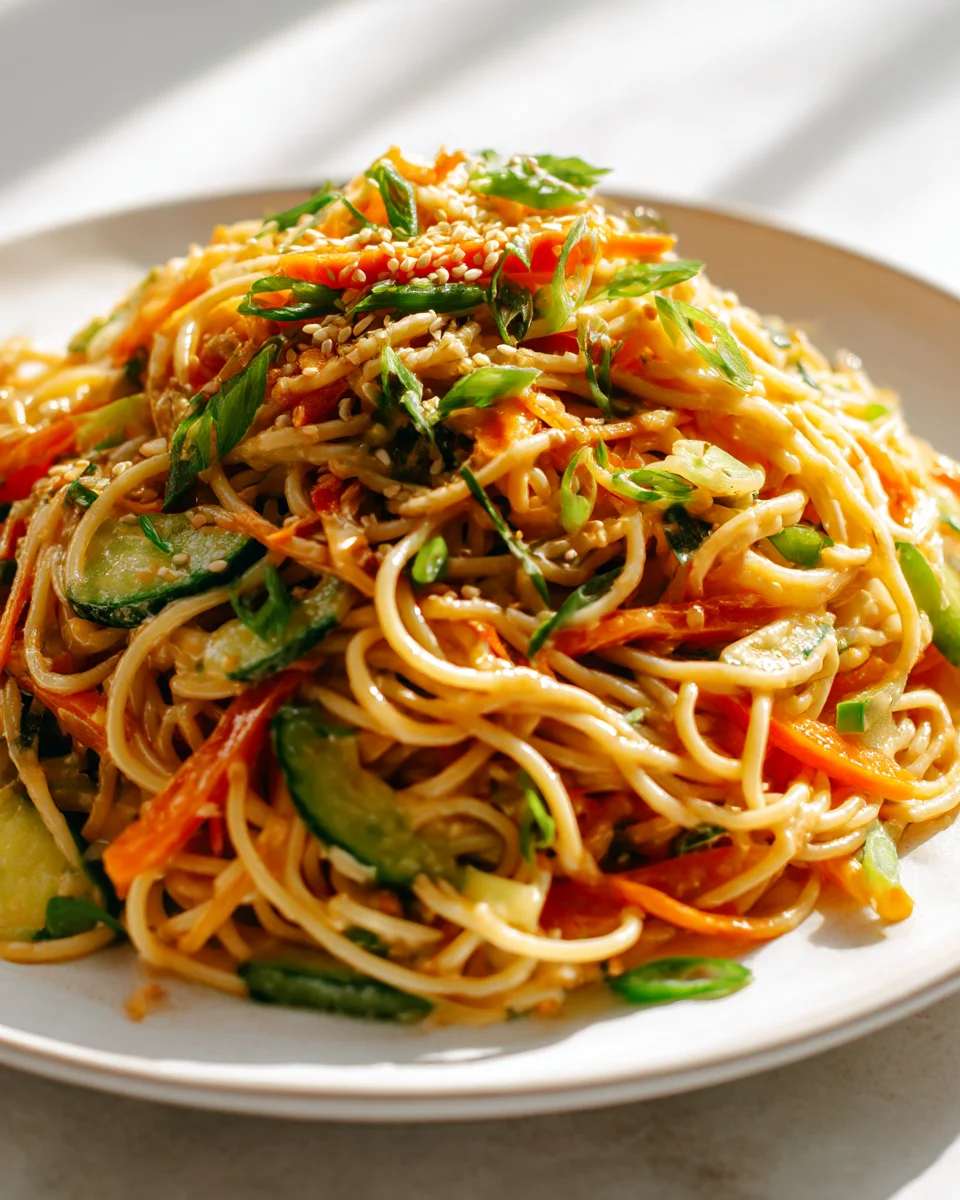Chilled Sesame Noodles with Crunchy Veggies