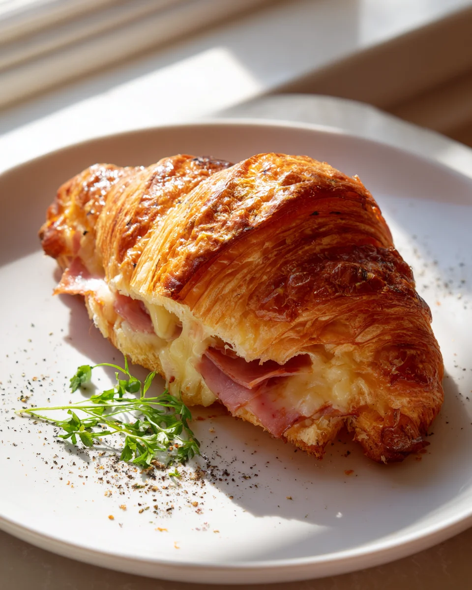 Decadent Beef Ham and Cheese Croissants